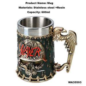 Taza de esqueleto de Halloween hecha a mano, tazas creativas únicas de acero inoxidable, <span class=keywords><strong>cerveza</strong></span>, café, resina, 3D, Calaveras, águila calva, <span class=keywords><strong>cerveza</strong></span> - Product Image 2