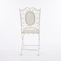 Chaise élégante de bistrot français en fer forgé avec dossier à motifs et design pliable pour restaurants en plein air et événements de banquet