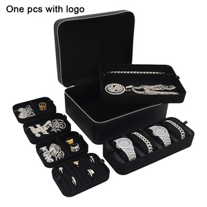 Grande Vente Organisateur <span class=keywords><strong>de</strong></span> Rangement <span class=keywords><strong>de</strong></span> <span class=keywords><strong>Bijoux</strong></span> <span class=keywords><strong>de</strong></span> Voyage en Cuir PU Noir <span class=keywords><strong>de</strong></span> <span class=keywords><strong>Luxe</strong></span>, Boîte à <span class=keywords><strong>Bijoux</strong></span> Portable et Zippée pour le Voyage - Product Image 1