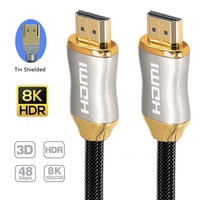 Câble HDMI 2.1 tressé en nylon Xput, 48 Gbps, ultra haute vitesse, prend en charge 8K 60Hz 4K 120Hz, mâle-mâle, pour ordinateur portable, téléviseur, moniteur
