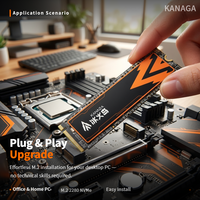 KANAGA G4100 M.2 NVMe SSD 5000MB/s PCIe 4.0 X4 Internal Solid State Drive 512GB 1TB untuk Kantor & PC Rumah