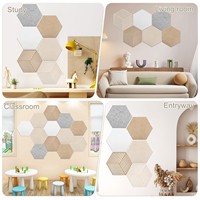 Panneaux acoustiques hexagonaux en feutre PET auto-adhésifs, dalles murales insonorisantes décoratives pour bureau, maison, studio d'enregistrement