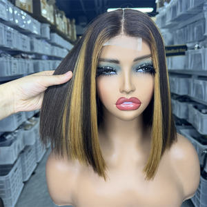 Cheveux d'origine 12a russe meche vietnamienne super double dessiné perruque bobo os droit bouclés humain prêt à expédier - Product Image 4