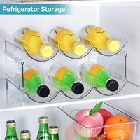 Lot de 4 supports empilables pour bouteilles d'eau en plastique transparent pour le rangement des tasses dans le garde-manger des armoires de cuisine.