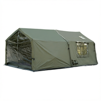 Tente Gonflable Portable de Luxe 8+8 TC en Coton Oxford, Isolée pour l'Hiver, Spacieuse et Extensible avec Rideau en TPU, Montage Rapide