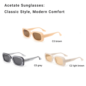 <strong>Fashion</strong> Style Unique <strong>Designs</strong> Minimalist Acetate Frame Sunglasses Small Rectangle Square Oval Frame Sun <strong>Glasses</strong> - Product Image 5