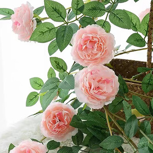 Tête de fleur de pivoine artificielle 8cm, fleur en soie pour décoration de mariage, accessoires vestimentaires, style européen - Product Image 4