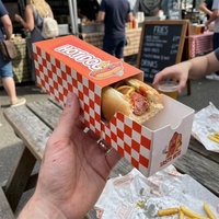 Boîtes à hot-dogs personnalisées, barquettes jetables en papier pour hot-dogs, supports pour saucisses, emballages à emporter pour la restauration rapide