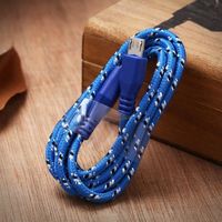 Feiyida coloré DC 12V-24V Nylon tressé Micro V8 câble 1m 2m 2.1A USB ensemble de câbles de données multifonctions