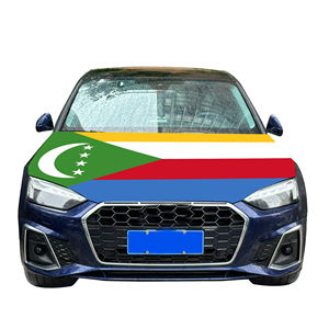 <span class=keywords><strong>Comoras</strong></span> cubierta de capó de coche nacional bandera cubierta de motor de coche bandera al por mayor tela elástica personalizada venta directa de fábrica - Product Image 1