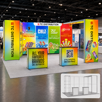 Kit d'affichage lumineux pour stand d'exposition, portable, modulaire, en aluminium, personnalisé, réutilisable, à montage rapide, pour salon professionnel