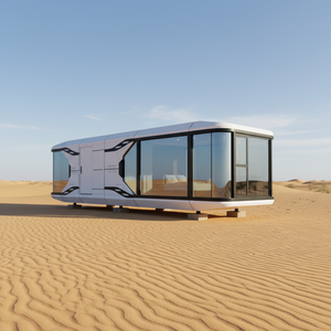 Maison de conteneur modulaire préfabriquée de luxe en acier de 20 pieds et 40 pieds, capsule spatiale, cabine, maison moderne de luxe, mini-maison mobile à 2 chambres - Product Image 1