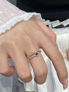 Xinfly Custom 18K Yellow Gold <b>Snake</b> <b>Ring</b> with Waterdrop Ruby Diamond Classic Gemstone <b>Ring</b> for Women's Anniversary - Product Image 5