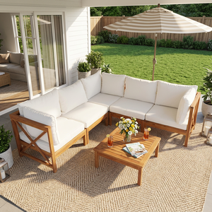 Modern Traditional Chesterfield Wood Sofa Bed Set Apartment Villa Hotel Outdoor Living Room Furniture Foldable Modular - Product Image 6