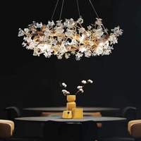 Lustre en verre et cuivre à commande par interrupteur haute fiabilité, garantie 3 ans, pour hall d'hôtel, restaurant, luminaires suspendus