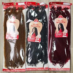 Lot <span class=keywords><strong>de</strong></span> 3 mèches <span class=keywords><strong>de</strong></span> cheveux pré-étirées Afro Kinky Braiding Hair Marley Twist 205g, 24 pouces, gris, pour perruque, extensions Cuban Twist - Product Image 1