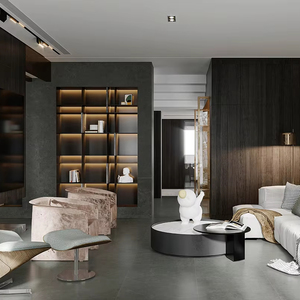 Azulejos de suelo de porcelana mate de mármol rústico negro de 750x1500mm antideslizantes R10 con superficie rugosa Tipo de producto Azulejos - Product Image 2