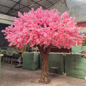 Su misura in legno massello staccabile albero di seta triangolo rosso prugna fiore albero fiore albero per la decorazione della casa - Product Image 4