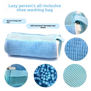 Nouveau sac de nettoyage de chaussures pour personne pressée, lavable en machine, pour usage domestique, 2025, en stock, sac de nettoyage de chaussures en chenille - Product Image 4