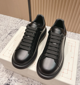 Chaussures de basket décontractées de luxe rétro à lacets et bout pointu en cuir véritable, semelle épaisse, doublure en coton, antidérapantes, de marque de créateur - Product Image 4