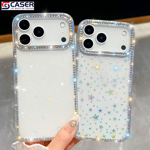 Capa de Celular IMD Antichoque com <span class=keywords><strong>Glitter</strong></span> Transparente e Strass para Lente, Compatível com iPhone 13-17 Series, iPhone 17 Star e <span class=keywords><strong>Samsung</strong></span> S25 Ultra - Product Image 2