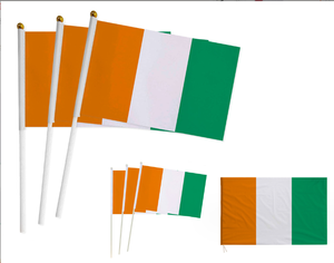 Personnalisé 14*21cm Petit Orange Blanc Vert Côte d'Ivoire Main Agitant Drapeau pour les Activités Sportives - Product Image 5