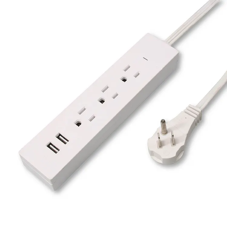 extension sockets power strip fuse surge protector with 2 usb brass plug pins