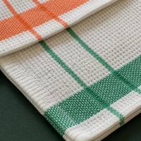 Serviette en coton 100% teint en fil, tissage nid d'abeille, avec rayures colorées pour hôtel, restaurant, café