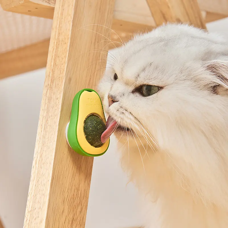 Snack Gezonde Draaibare Traktaties Kitten Speeltje Eetbare Kat Mint Likken Bal Avocado Catnip Wall Ball Cat Toys Catnip & Avocado