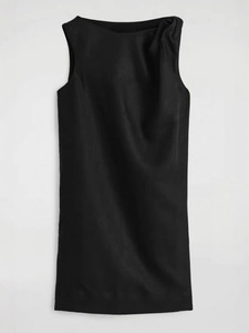 Abito Mini Vintage da Donna a Trapezio in Lino con Nodo, Casual, Antipiega, Maniche Regolari, Nuova Collezione Estate 2026 - Product Image 5