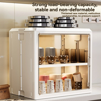 Estante Plegable de Doble Nivel para Almacenamiento de Vasos de PP, Diseño Transparente, Gran Capacidad, Apto para Lavavajillas, Impermeable, para Cocina y Sala de Estar