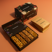 Logo personnalisé Boîte d'emballage exquis Boîte en papier de qualité alimentaire Emballage de noix adapté aux bonbons Biscuits Donuts Autres collations