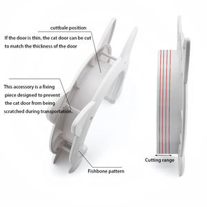 ประตูแมวสำหรับประตูภายใน กล่องทรายสัตว์เลี้ยงแบบซ่อน ประตูสัตว์เลี้ยง ประตูแมว สีดำ/ขาว - Product Image 5
