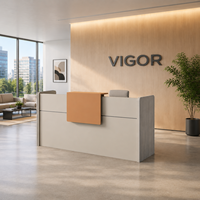 Bureau de réception en bois moderne, minimaliste, écologique et durable, avec rangement multifonctionnel, personnalisable, mobilier commercial pour hôtels