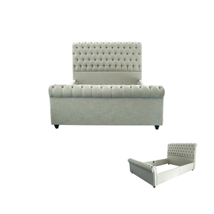 Grigio tessuto di colore Hight <span class=keywords><strong>testata</strong></span> con due orecchie pulsante in tessuto di stoccaggio <span class=keywords><strong>letto</strong></span> imbottito - Product Image 4