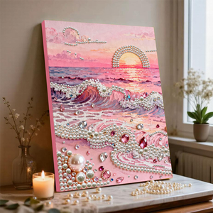 XIXI Framed DIY Acrylic Pearl Flower Diamond <b>Painting</b> Kit New Design Self-Adhesive Handmade Art Creative Living Room <b>Decor</b> - Product Image 4