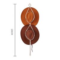 Porte-chapeaux mural suspendu, support pour casquettes de baseball, organisateur de chapeaux, macramé bohème, organisateur de chapeaux, porte-chapeaux de cowboy