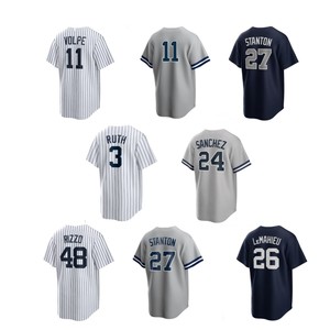 Jerseys de béisbol cosidos baratos Nueva York 11 Anthony Volpe 3 Babe Ruth 26 LeMahieu 48 Anthony Rizzo 65 Nestor Cortes JR - Product Image 1
