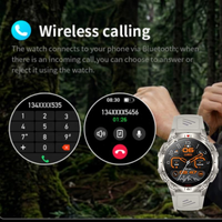 HT53 Smartwatch GPS-Tracking 650mAh Akku BT-Anruffunktion Outdoor-Bergsteigeruhr Taschenlampe Wasserdichte Gesundheitsuhr für Herren