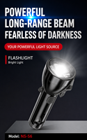 Mini lampe torche tactique portable à piles AA, rechargeable par USB Type-C, LED avec lumière UV et rouge, 7 modes, ABS, étanche IP44
