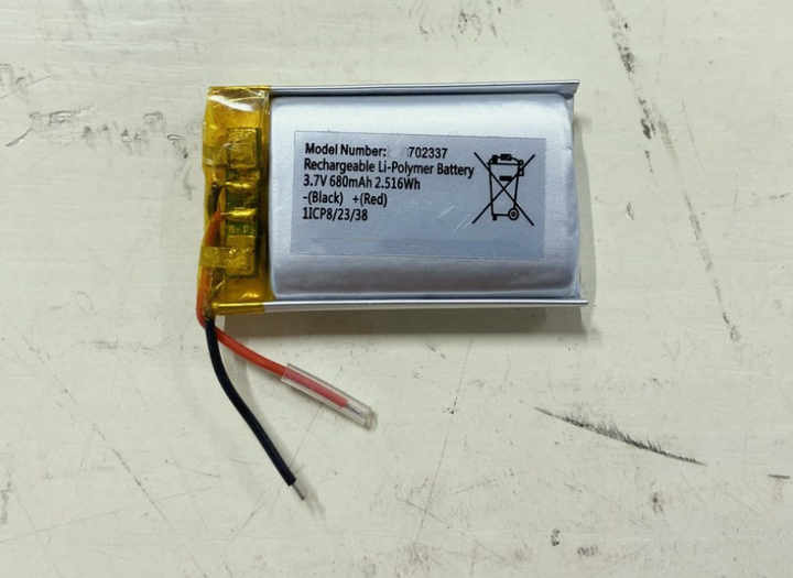 702337 680mAh polymer lithium battery 3.7V 702337 lipo battery for