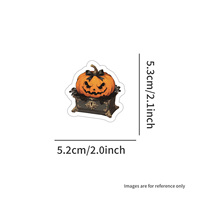55 pièces/sac Autocollants en vinyle personnalisés imprimés de dessins animés Halloween Vampire Sorcière Imperméables Écologiques Emballage Récompense