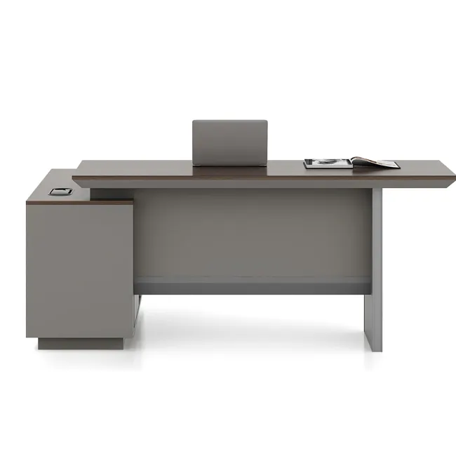 Mobiliário de escritório moderno forma l mdf melamina gerente de madeira escritório executivo mesa