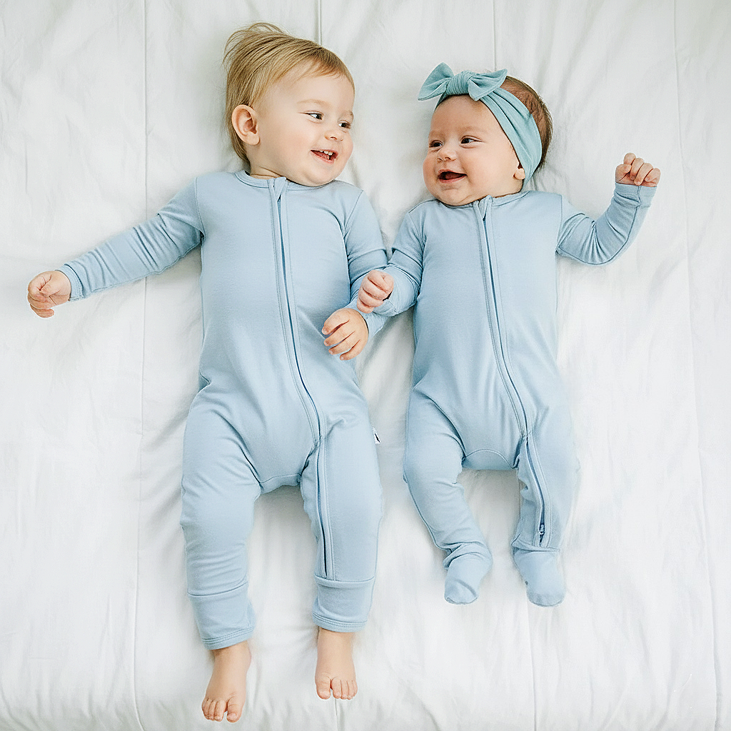 Factory Custom Organic Bamboo Viscose One-Piece Pjs Sleepsuit Kids Infant Toddle Bamboo Sleeper Baby Boy Girl Pyjamas Rompers