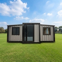Maison préfabriquée mobile de luxe 20ft 40ft, maisons pliantes préfabriquées à double aile, 2 ou 3 chambres, maison conteneur modulaire extensible