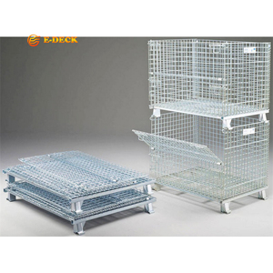 Contenedor contenedor de jaula de malla de alambre de almacenamiento de metal de alta resistencia logístico Chapado en zinc para la venta - Product Image 1