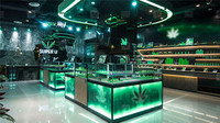 Meuble de Présentation Personnalisé pour Culture, Tabac, Verre, Magasin, Fournitures, Salle d'Exposition, Cigare, Vape, Dispensaire, Vitrine, Comptoir de Magasin de Fumée, Kiosque de Centre Commercial