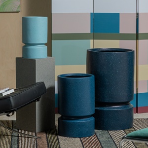 Sang trọng & thanh lịch màu xanh bình hoa lớn trong nhà và ngoài trời đầy màu sắc hình Trụ trồng để sử dụng nhà - Product Image 1