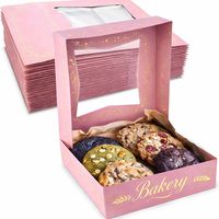 Caja de Embalaje de Cartón para Donas Negra de Lujo, Personalizada, de Grado Alimenticio, con Logotipo en Dorado, para Pasteles y Galletas