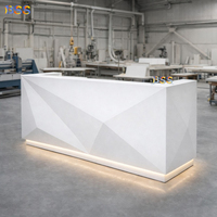 Table de réception de bureau, idée de zone de Table, modernisme, utilisation commerciale, mobilier de Table personnalisé en Corian blanc